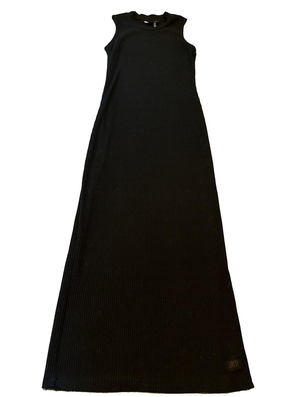 DKNY Donna Karen New York Black Ribbed Sleeveless Maxi tank dress EUC Small